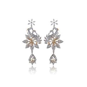Designer Earrings with Certified Diamonds in 18k Gold - NK0825PER